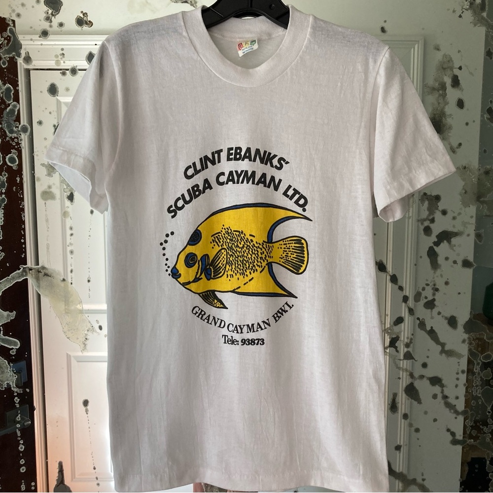 Vintage 70s Cayman Islands Scuba Diver Single Stitch RKM Aquatic Tee
